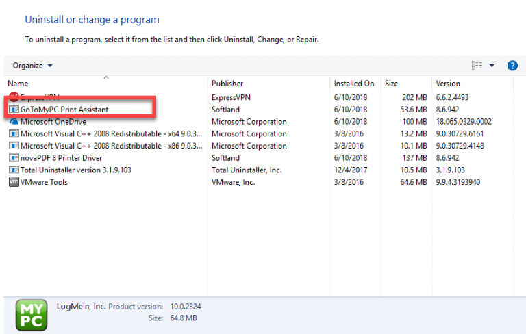 uninstall go to my pc uninstall go to my pc