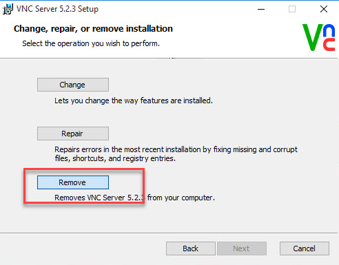 how to disable vnc server on startup