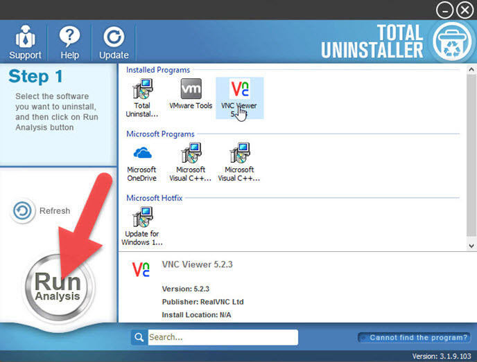 uninstall VNC Viewer