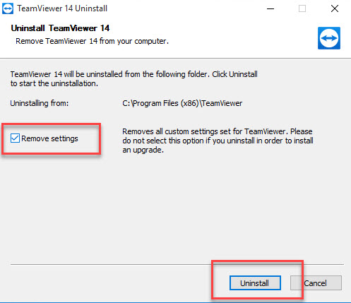 how to uninstall teamviewer windows 10