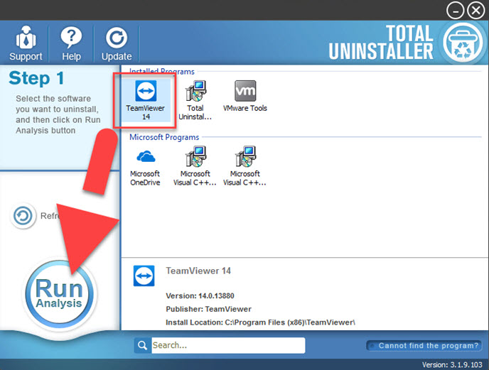 uninstall TeamViewer 