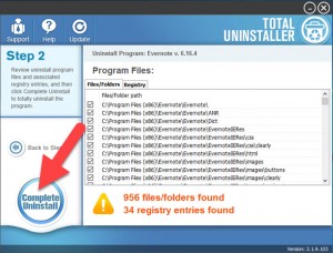 uninstall evernote windows