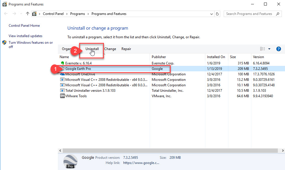 remove_Google_Earth_Pro