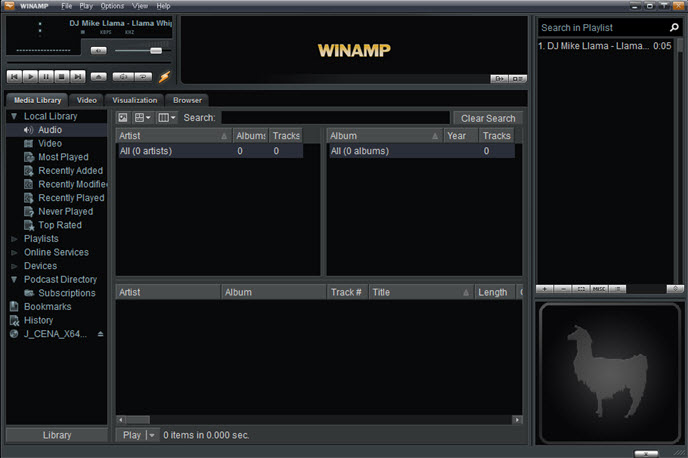 uninstall Winamp