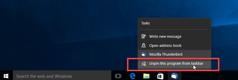unpin_Thunderbird