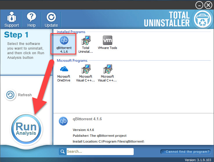 uninstall qBittorrent with TU