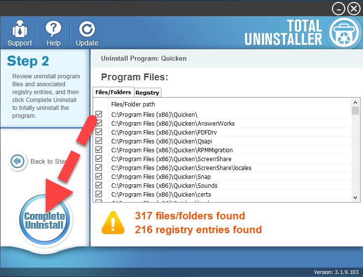 complete_uninstall_uninstall_Quicken