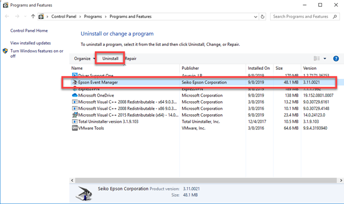 How Can Uninstall Epson Event Manager From Windows System