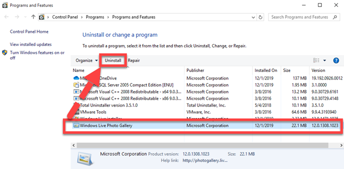 remove_Windows_Live_Photo_Gallery