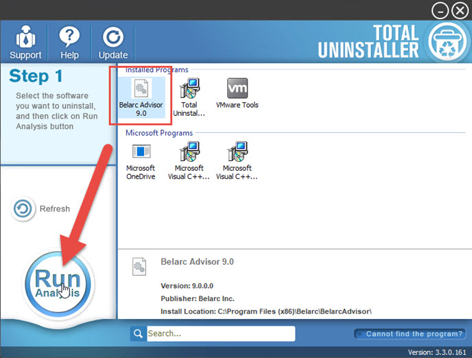 uninstall Belarc Advisor