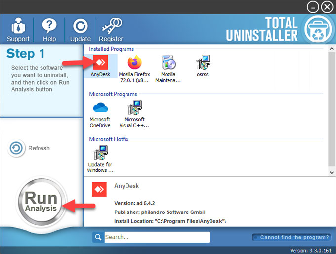 Uninstall AnyDesk