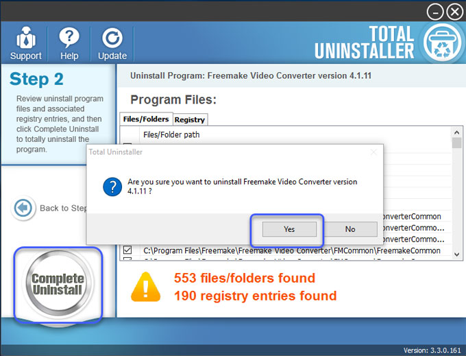 Uninstall Freemake Video Converter