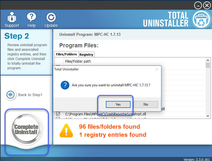 complete uninstall MPC-HC