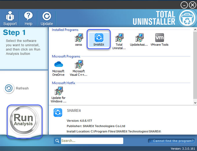 Uninstall SHAREit