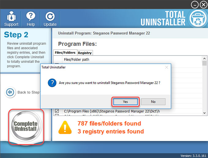 complete uninstall Steganos Password Manager