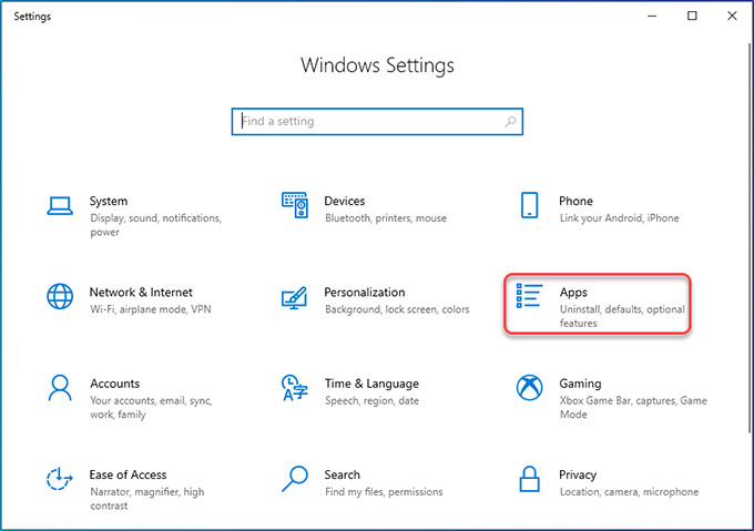 Windows 10 Settings