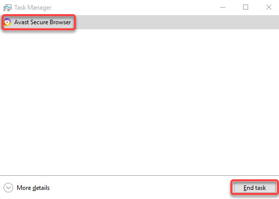 end Avast Secure Browser process