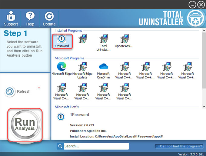 Uninstall 1Password