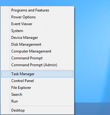 open task manager on Windows 8
