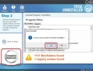 complete uninstall TunnelBear