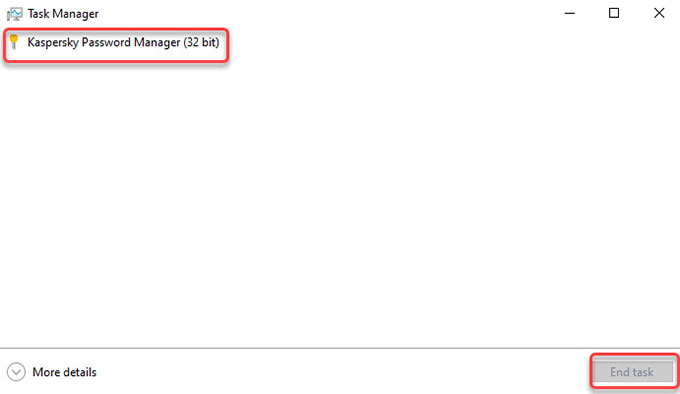 close Kaspersky Password Manager 