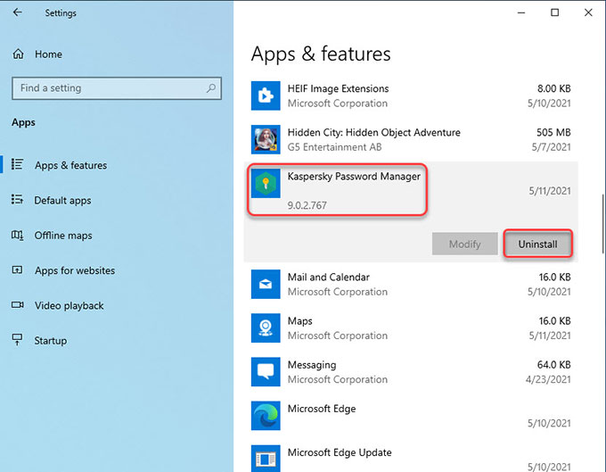 remove Kaspersky Password Manager 