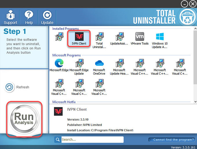 Uninstall IVPN from Windows