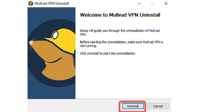 Mullvad VPN uninstall