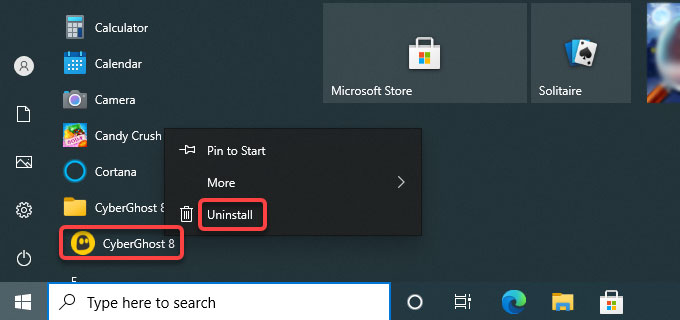 uninstall CyberGhost VPN