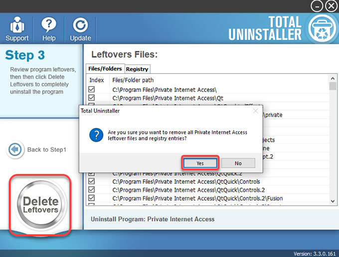 delete Private Internet Access leftovers