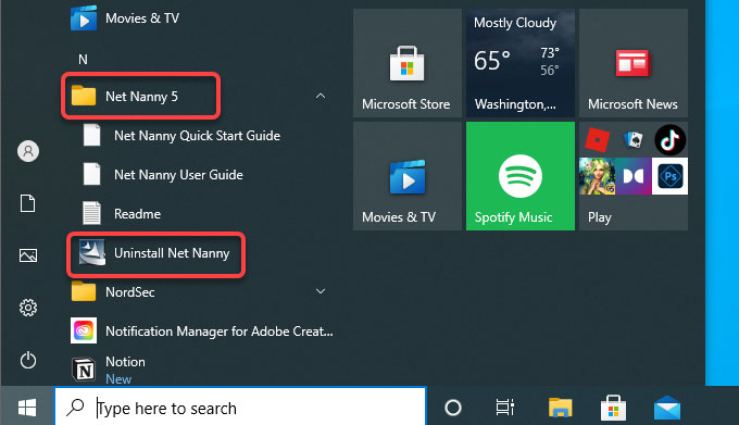 Uninstall Net Nanny