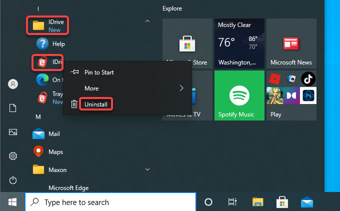 remove IDrive