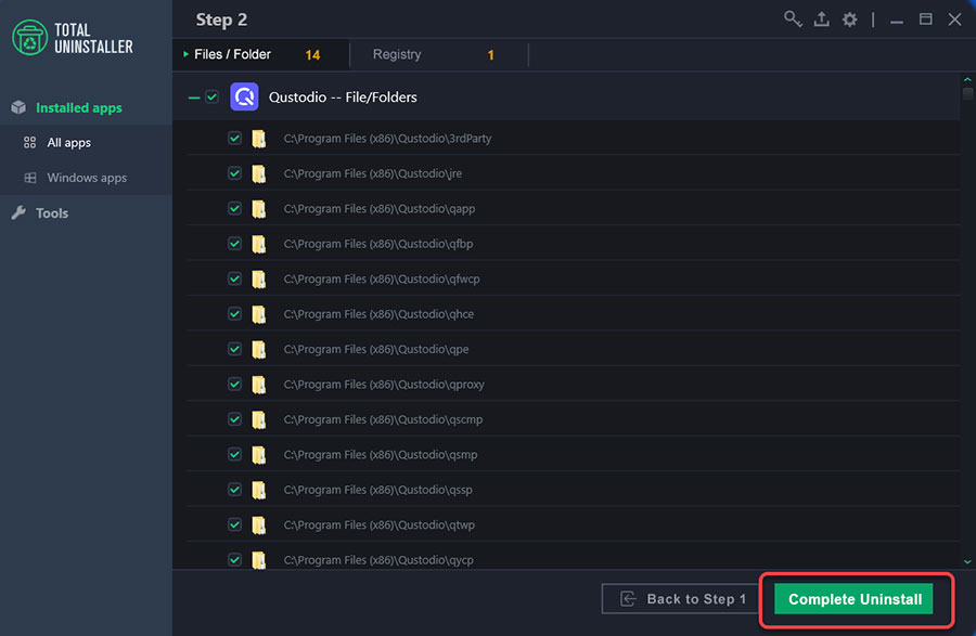 complete uninstall Qustodio