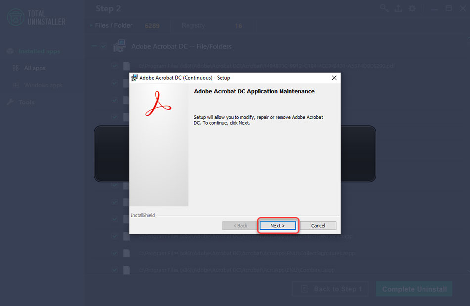 uninstall Adobe Acrobat Pro