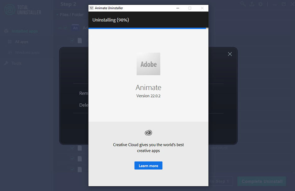 uninstall Adobe Animate 2022