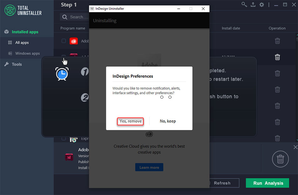 uninstall Adobe InDesign
